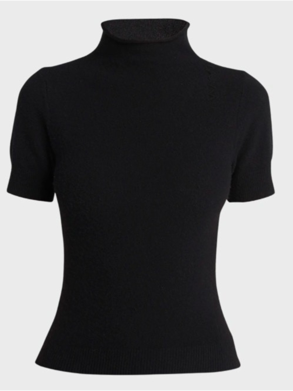 Marni Black Short-Sleeve Mock Neck Wool Cashmere Sweater NWT